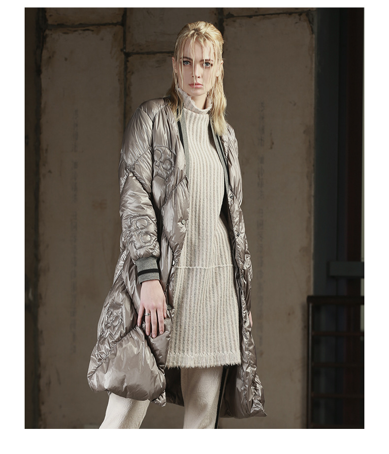 达衣岩女装冬季新款复古保暖羽绒服中长款长袖外套q4dyr1014b38孤帆本