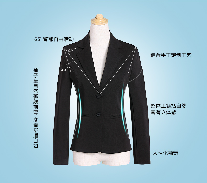 丝迷妲2016春秋新款职业装女装套装裤西装长袖OL修身西服女士正装面试工作服 黑西装+黑裤+衬衫 M