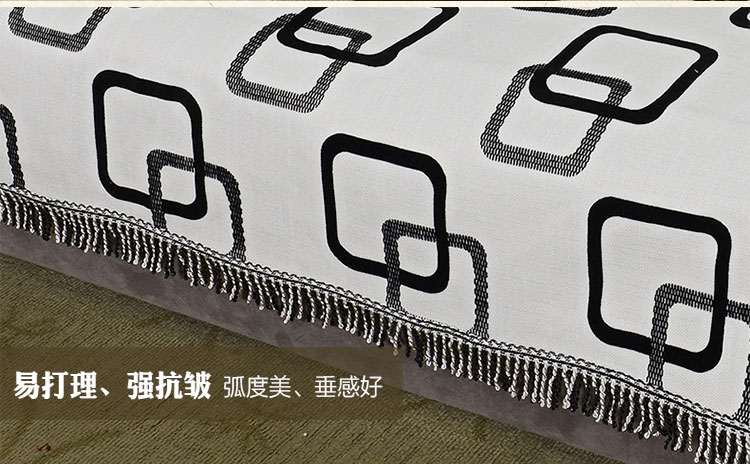 真琴全盖沙发巾沙发套罩加厚防滑盖布 植绒方块 180*320cm三人位
