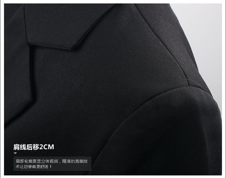 丝迷妲2016春秋新款职业装女装套装裤西装长袖OL修身西服女士正装面试工作服 黑西装+黑裤+衬衫 M