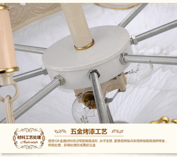 蒙特丽 客餐厅吊灯9055B-9头 欧式田园仿云石灯具 花朵(B)