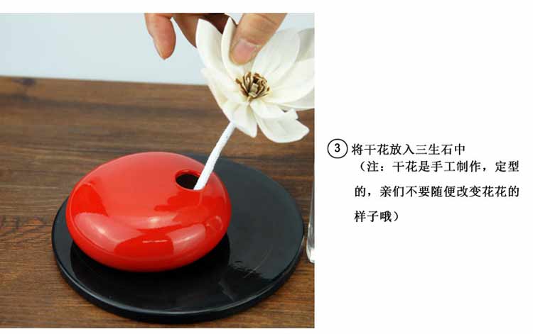 包邮 家居装饰无火香薰精油 缘定三生红色黑色陶瓷熏香套装 黑色-檀香