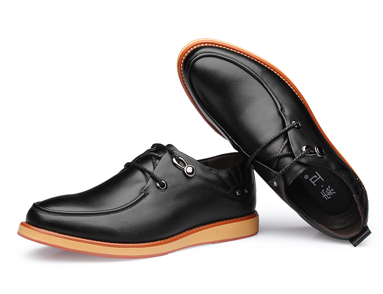 索卫(suove)秋季男鞋真皮休闲鞋男士英伦低帮鞋系带男士休闲皮鞋qv