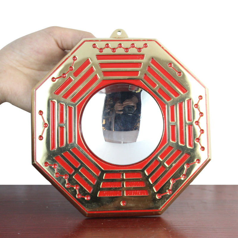 宇卓铜器纯铜八卦镜 挂件黄铜八卦镜 凸镜 凹镜 工艺品 摆件 黄色13.