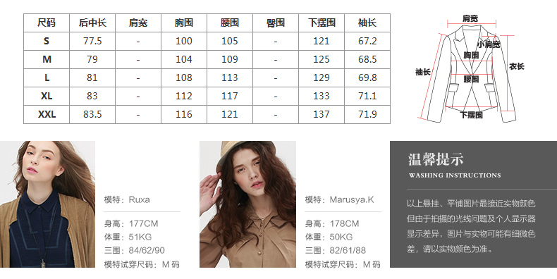 谜底2016新款线上款双排扣风衣外套女短款5CDE0164 海军蓝 M