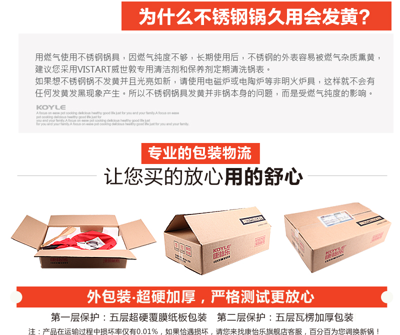 
                                        康怡乐（koyle） 康怡乐三层不锈钢炒锅无烟锅无涂层炒锅电磁炉通用锅具32cm 妈妈爱                