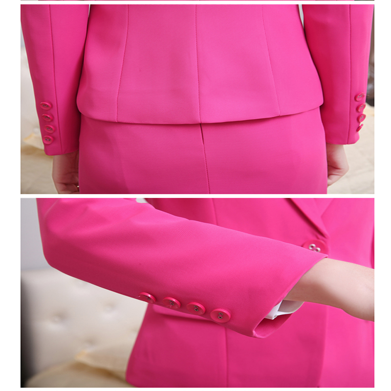 依莱迪2015春秋季美容房地产酒店工作服2件套裙制服长袖OL职业装套装套裙女小西装 黑色套裤 XXL