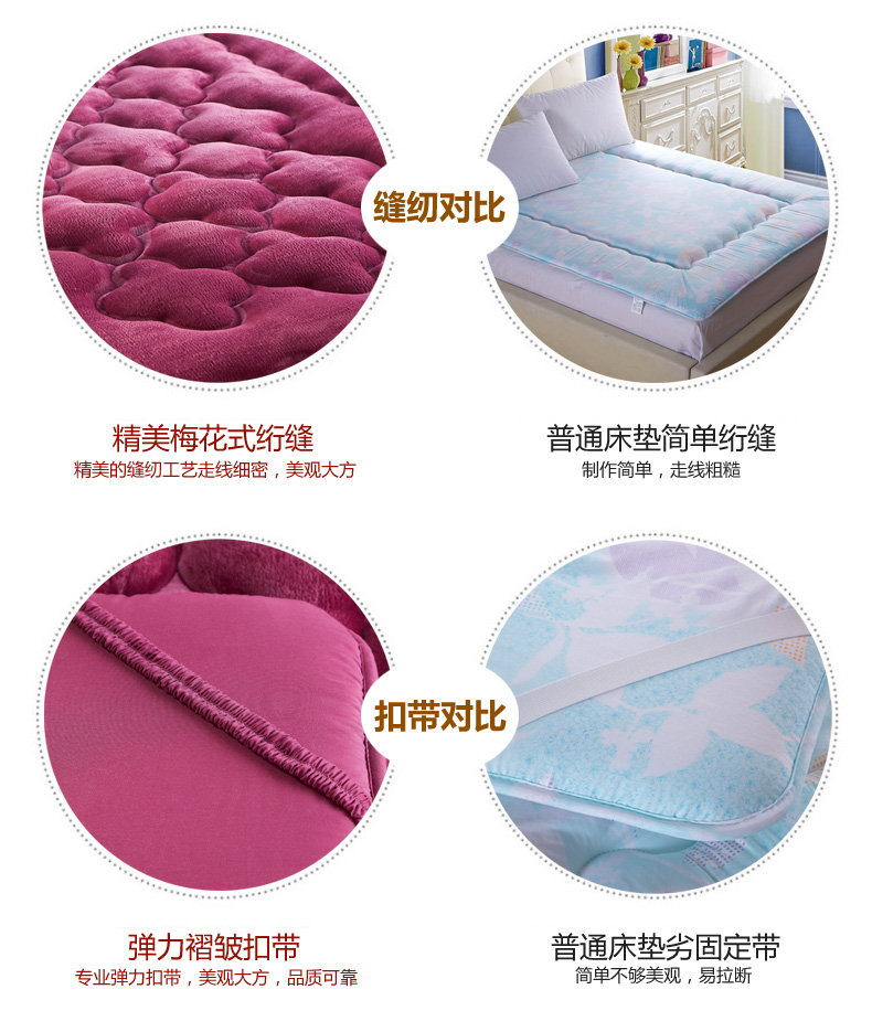
                                        梦琉璃家纺旗舰店 床垫 法莱绒加厚软床垫 床褥 垫被 单人双人学生海绵床垫 烟灰 100cm*200cm                