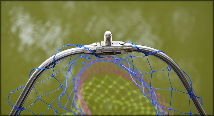 三角抄网头三角形网兜不锈钢实心可折叠头圈密眼粗眼 40cm空心网头 配