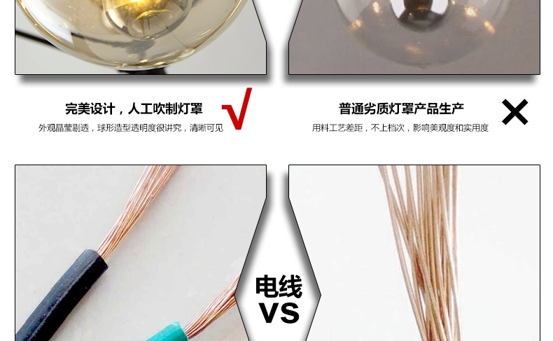 何以笙箫默同款 梦晗灯具 北欧创意个性玻璃球艺术灯饰餐厅服装店客厅枝形魔豆吊灯 10头送3瓦LED灯泡