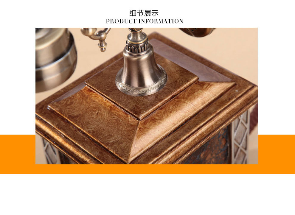 
                                        艾蒂斯 家庭时尚创意来电显示仿古电话机座机复古欧式老式古典电话 8610按键款                