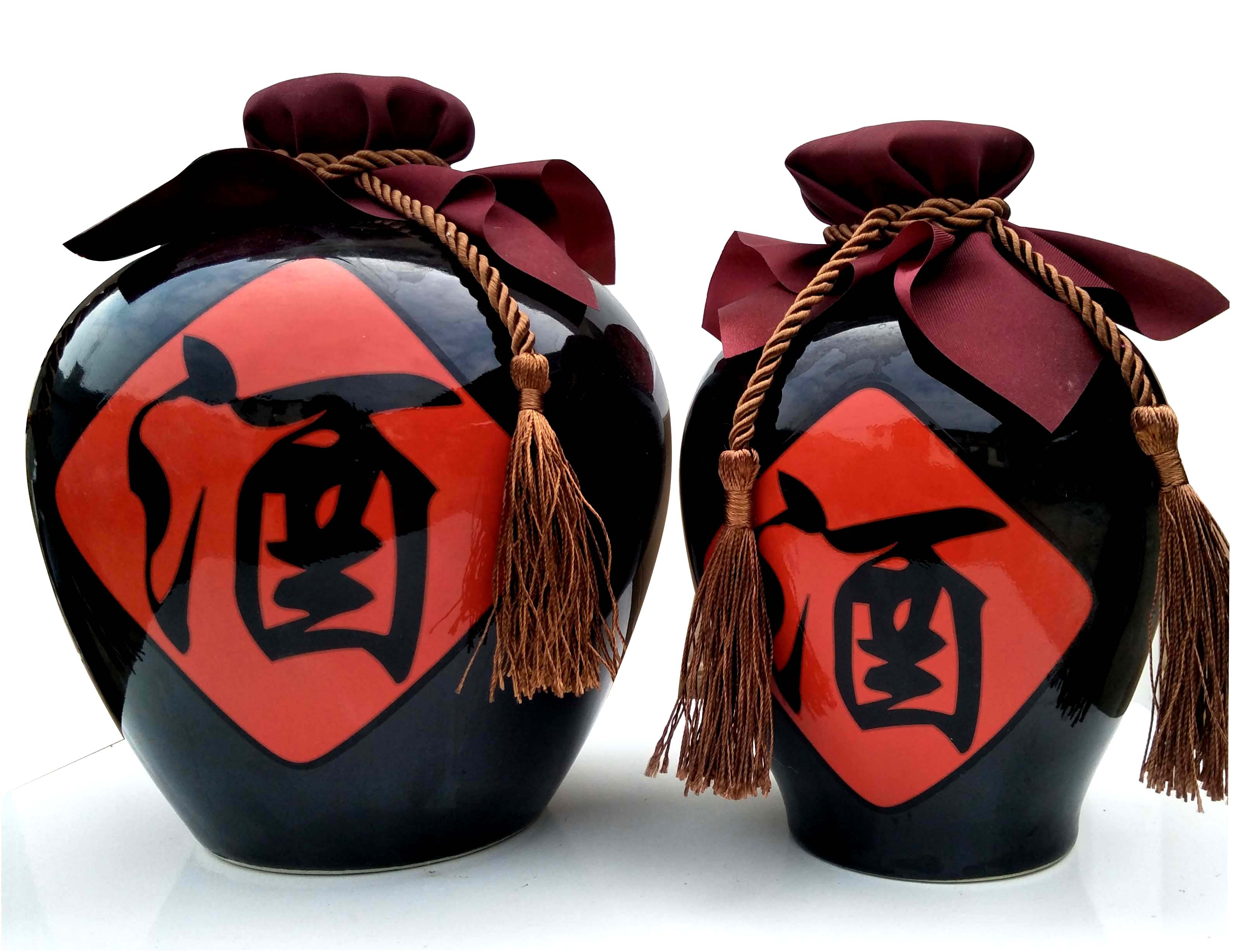 1斤2斤5斤10斤黑色乌金釉小口陶瓷密封酒壶酒瓶空酒具大口酒坛子 10斤