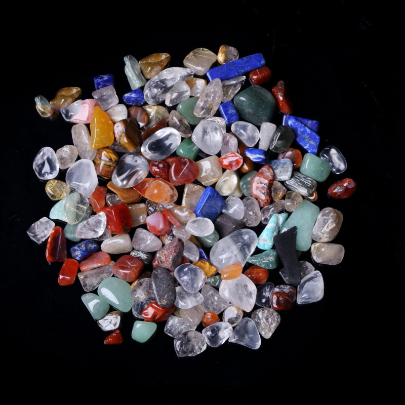 天然七彩水晶碎石 消磁碎水晶 9-15mm/100g_现价12元