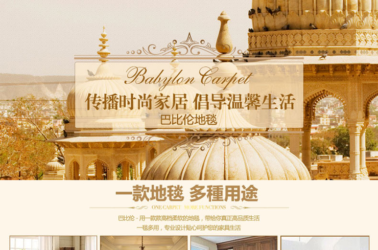 
                                        巴比伦（babylon）进口仿羊毛客厅茶几地毯餐厅书房卧室床边毯 3652-0271 1200MMx1700MM                