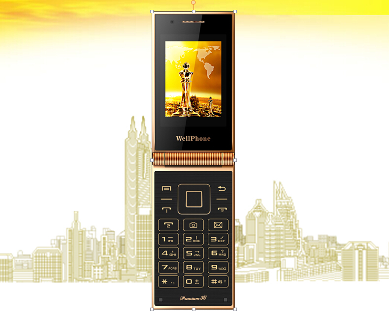 沃普丰（WELLPHONE）W2014E 商务翻盖 老人机 咖啡色