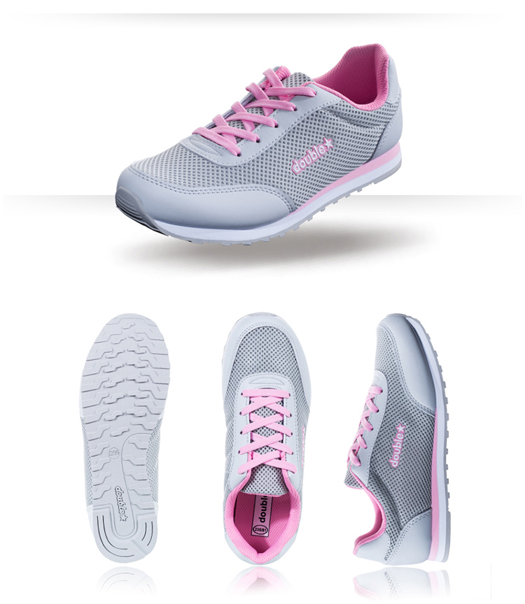 双星doublestar 1013 女士休闲鞋夏季网面运动鞋 轻便透气 灰黄36