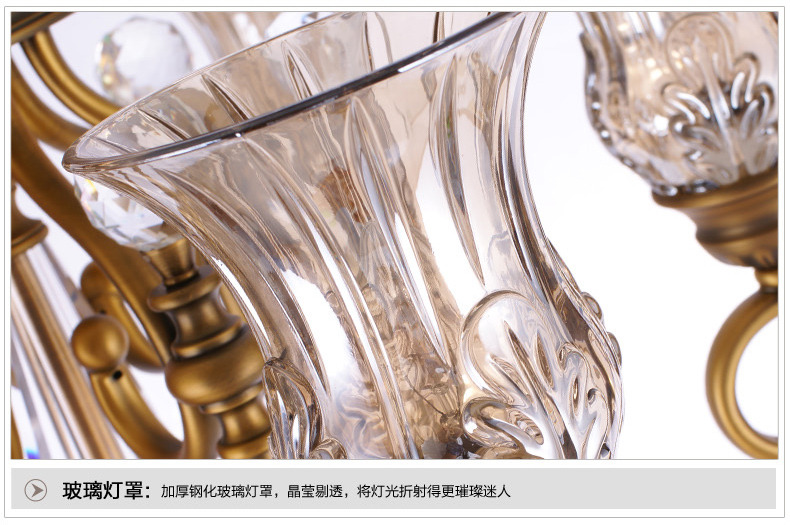 美式吊灯餐厅客厅吊灯 现代卧室吊灯 简约仿铜欧式吊灯 0270-3