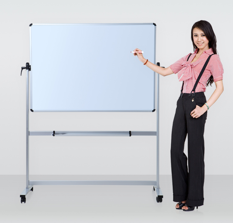 aucs 移动白板 办公 写字板教学会议写字板磁性黑板带支架 双面 120*