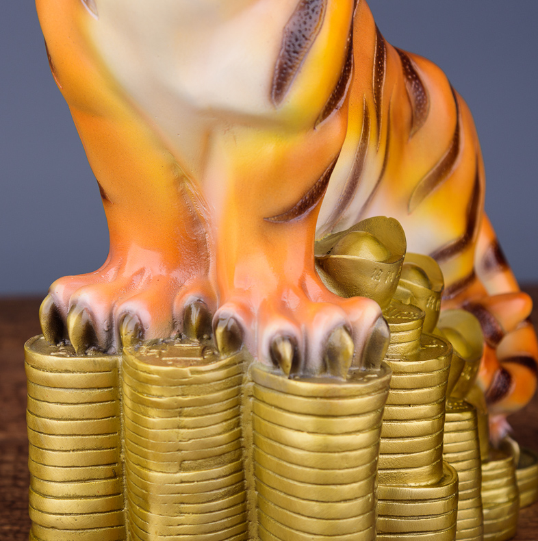 铜掌柜 老虎摆件 老虎饰品仿真老虎摆件工艺品金钱虎大号虎虎生威