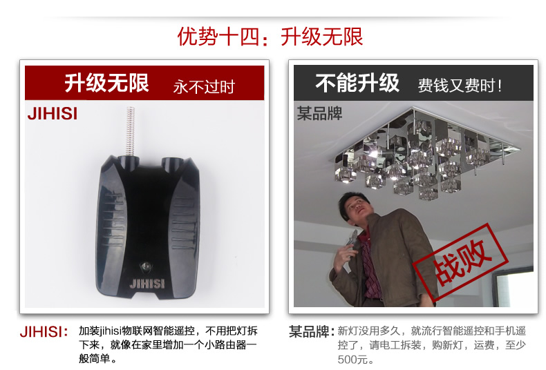 JIHISI led吸顶灯 水母简约现代卧室灯 遥控全彩灯具 开关调色温24W直径52厘米无遥控