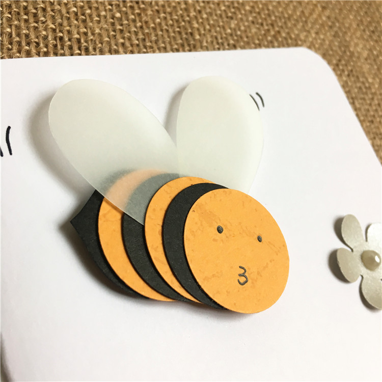 艾晴手贺 原创设计立体手工diy贺卡 圣诞新年礼盒留言卡片 小蜜蜂 高