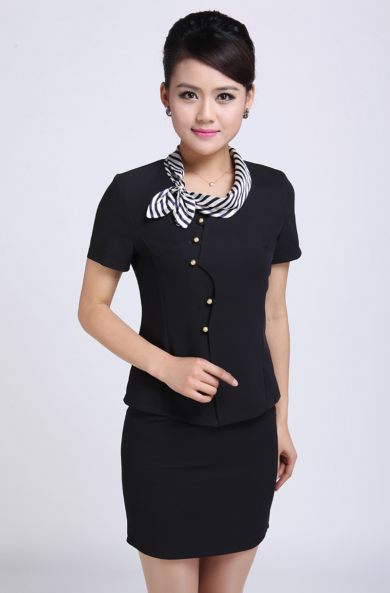 萨语2015新款ol职业装女装夏装套裙工作服西服短袖套装女面试装029