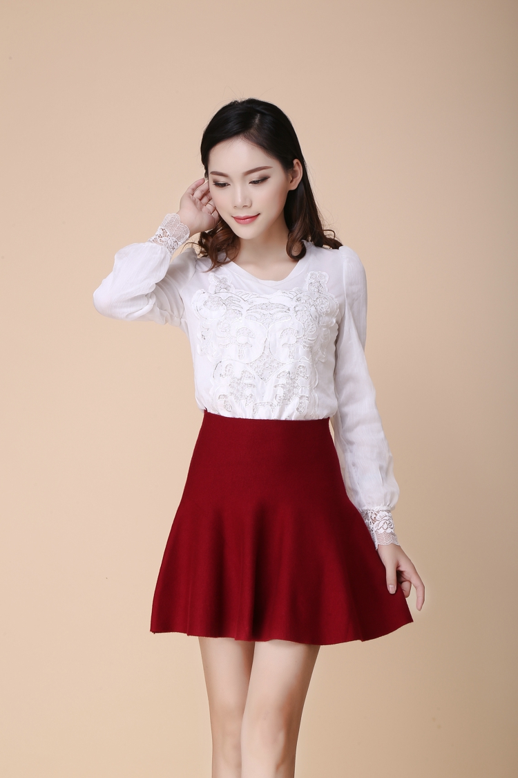 茵芭莎 韩版伞高腰显瘦a字裙深蓝色学生短裙新款半身裙gt8 墨绿色