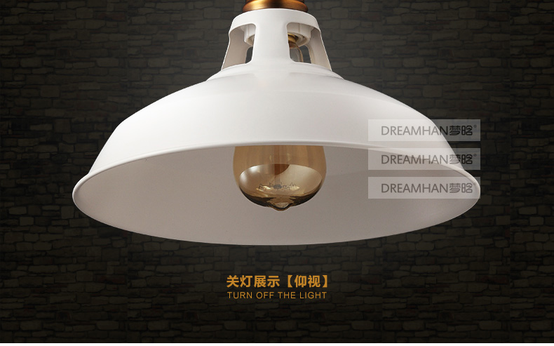 梦晗灯具 欧式复古铁艺餐厅楼梯过道灯饭厅吧台咖啡厅 酒吧吊灯 客厅卧室吊灯Q8025 白色配爱迪生灯泡