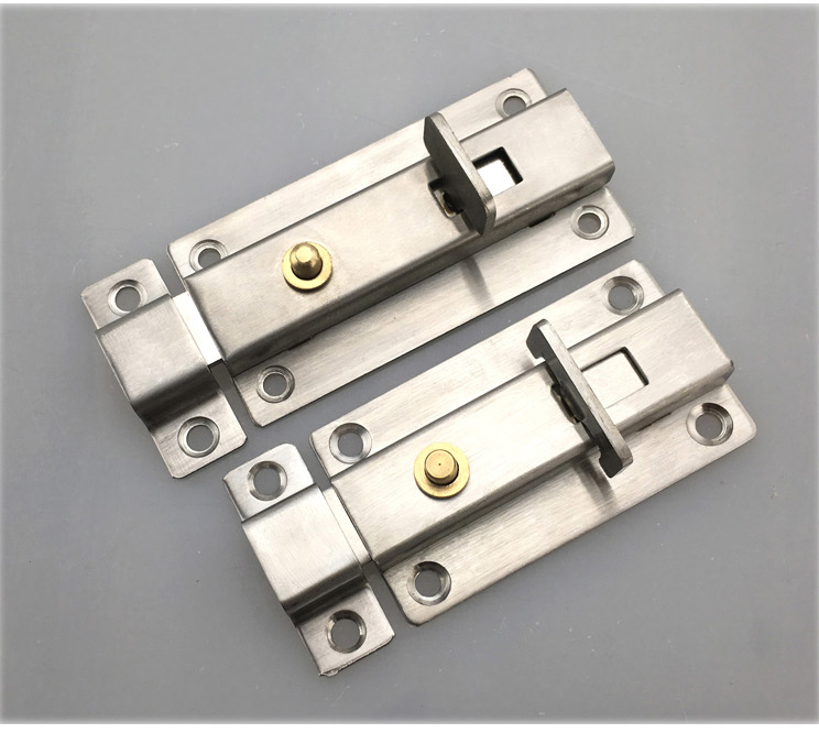 不锈钢插销房门卫生间木门明装双头插销门拴加宽加厚门插销锁 6寸大方