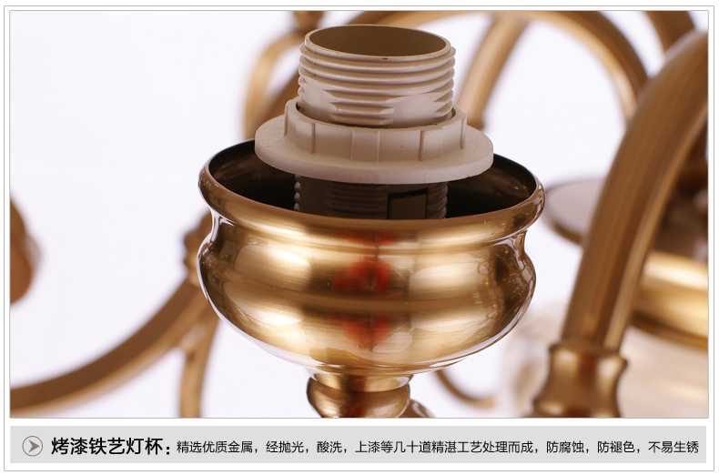 美式吊灯餐厅客厅吊灯 现代卧室吊灯 简约仿铜欧式吊灯 0260-8