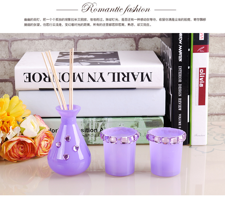 
                                        聚堂部落（jutangbuluo） 浪漫婚庆 装饰家居 蜡烛玻璃杯 含托盘石子 款式四                