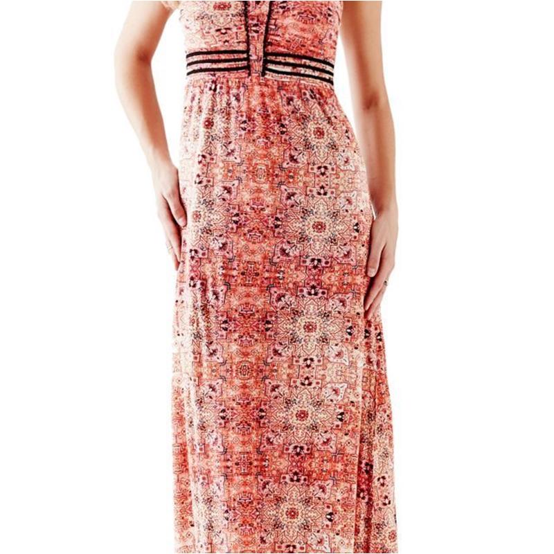 盖斯(guess) strapless applique maxi 女式欧美端庄高雅女裙 large