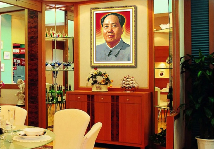 皇家至尊蒙娜丽莎十字绣新款玄关走廊大幅沙发立体画立体绣中堂画3D系列画毛主席革命人物 3D丝线毛主席45*60厘米.