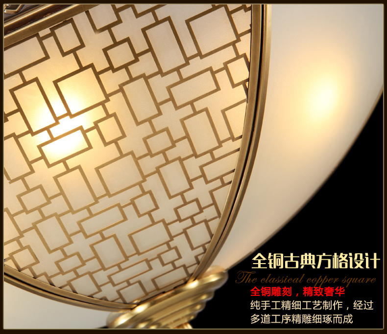 月影凯顿全铜欧式吸顶灯奢华餐厅灯卧室灯书房灯铜灯美式乡村吸顶灯具灯饰 直径45厘米高19厘米4灯