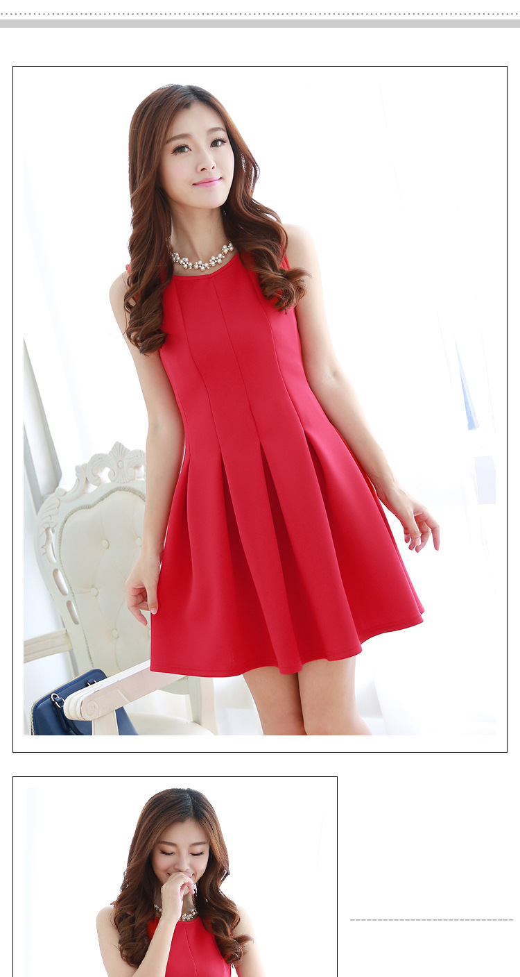 慕魅莎 2015新品连衣裙太空棉气质修身红色公主蓬蓬裙 红色(长袖) 2xl