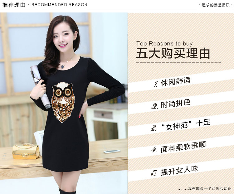 阿奴诗图(EANUSTUI)2015秋冬装新款女休闲 棉上衣韩版时尚百搭修身中长款长袖T恤 8805酒红色 M码 加绒