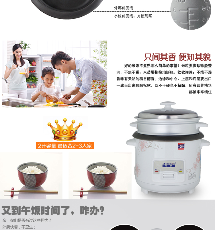半球（Peskoe） CFXB20-5MD 学生迷你电饭锅小容量电饭煲2升