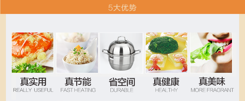 
                                        创壹（CHANCES） 不锈钢蒸锅多层双层复底汤锅燃气电磁炉通用锅具蒸笼双篦 30cm蒸汽 32cm                