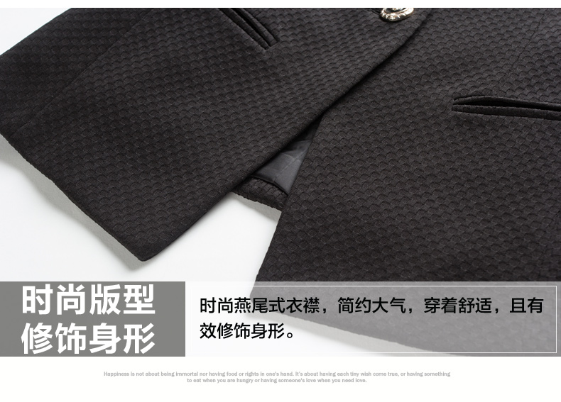 侯纶2015新款小西装女秋装短款外套 韩版修身白色小西装 白色 M