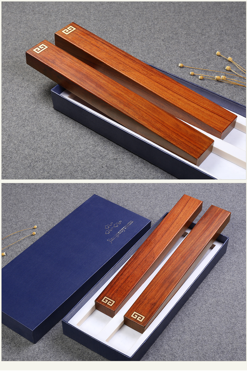 非洲酸枝木镇纸镇尺 木质创意红木文镇镇纸 文房四宝学生书法两支装压