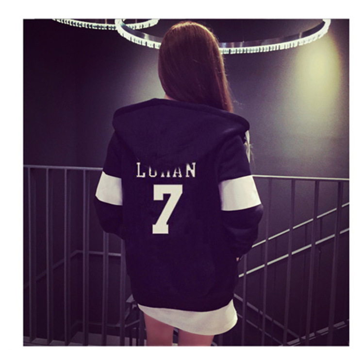 漫俪魅   2016秋冬情侣款开衫连帽加绒卫衣棒球服外套鹿晗世勋应援班服A1245 EXO M