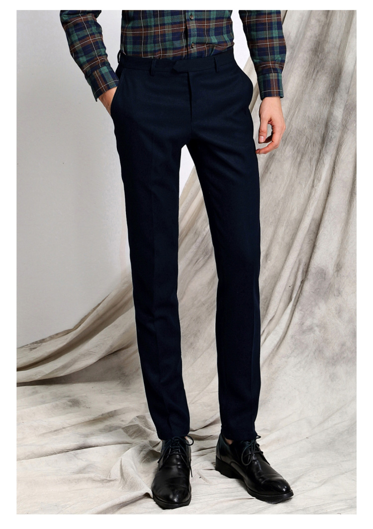 乔治白g52品牌 2015新款男装裤子 时尚休闲裤男修身长裤 深蓝色 185