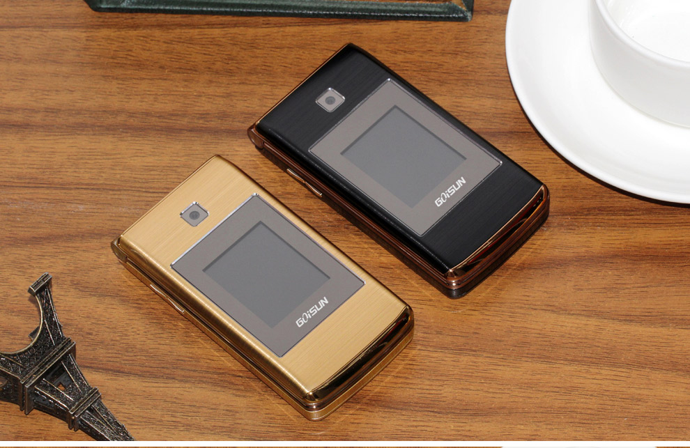 金德力 GL998 移动联通2G翻盖老人手机 双卡双待 土豪金