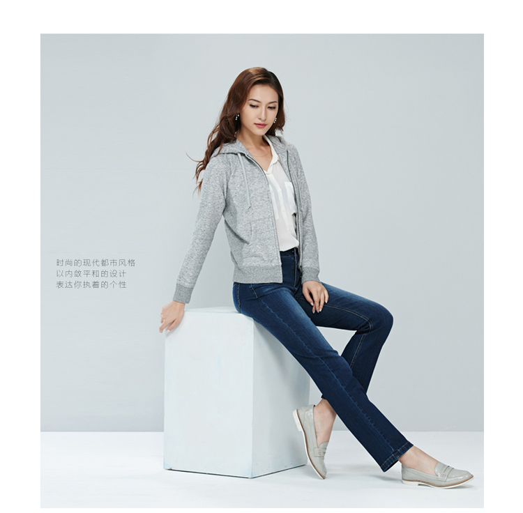 娅丽达女裤2016新款冬加绒加厚牛仔裤女黑色显瘦铅笔小脚长裤F4721 灰色(H0) 29
