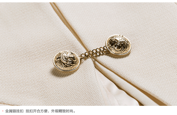 蜜素娜    2015秋新品长袖配修身小西装短外套#8502 杏色 XL