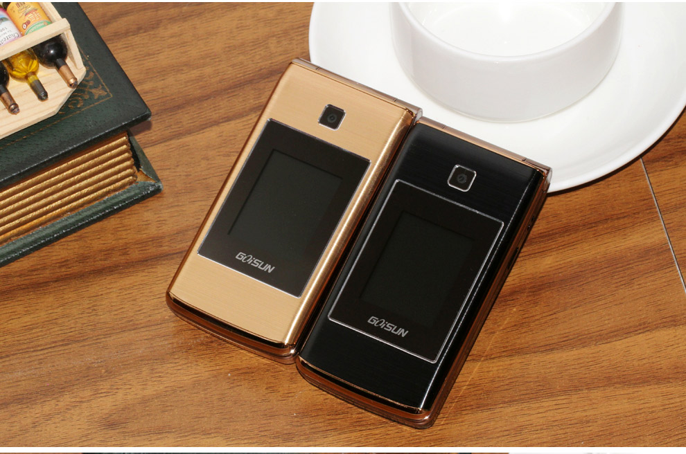 金德力 GL998 移动联通2G翻盖老人手机 双卡双待 土豪金
