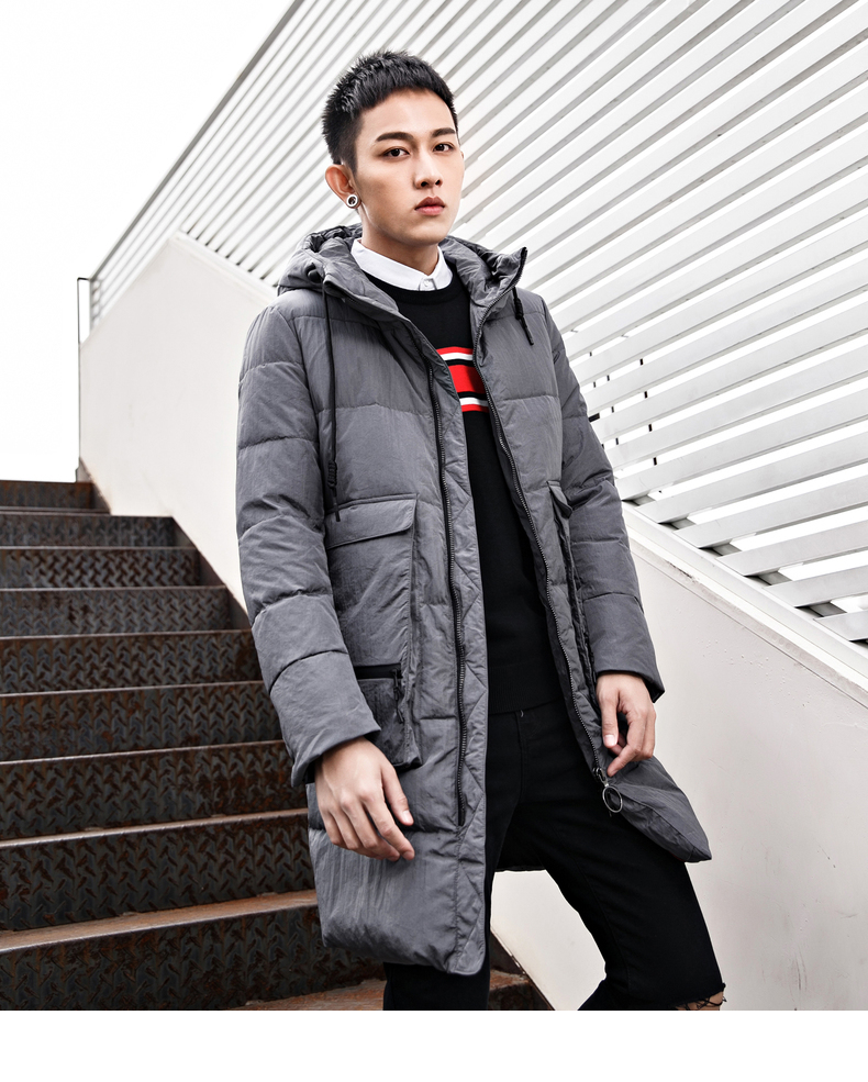 alt阿恩蓝拓羽绒服男休闲修身连帽中长款青年潮冬季新品ds70890132