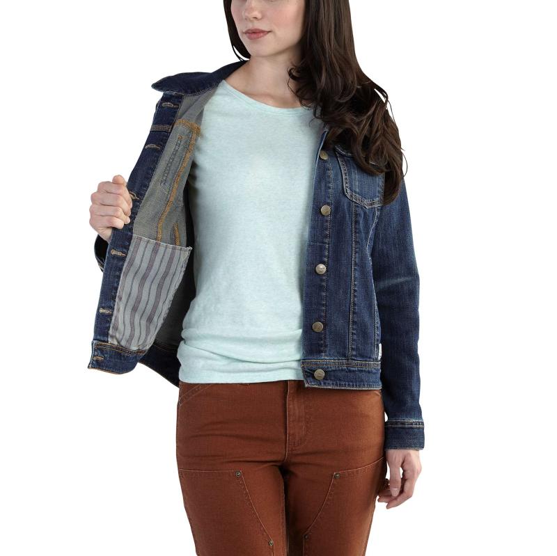 carhartt 女士休闲短款棉质牛仔服102037美国直邮 timeworn indigo