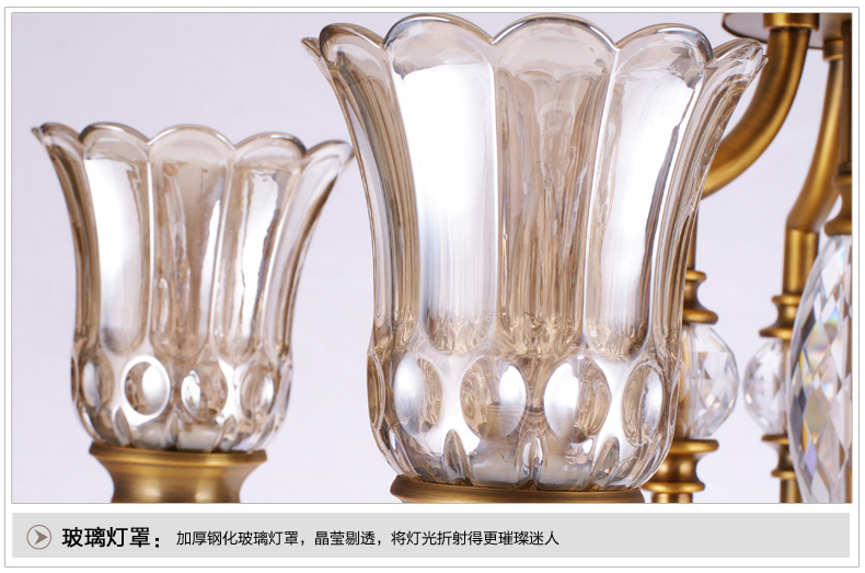 美式吊灯餐厅客厅吊灯 现代卧室吊灯 简约仿铜欧式吊灯 0269-6