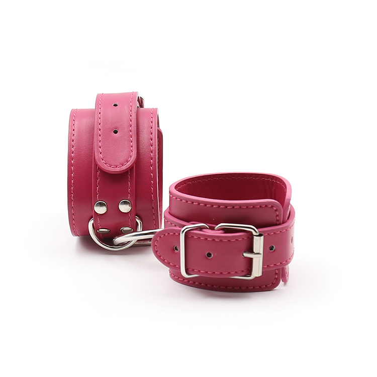 桃色缘 轻松张腿圆环锁强制m字分腿针扣皮革手脚铐 sm情趣用品男女用